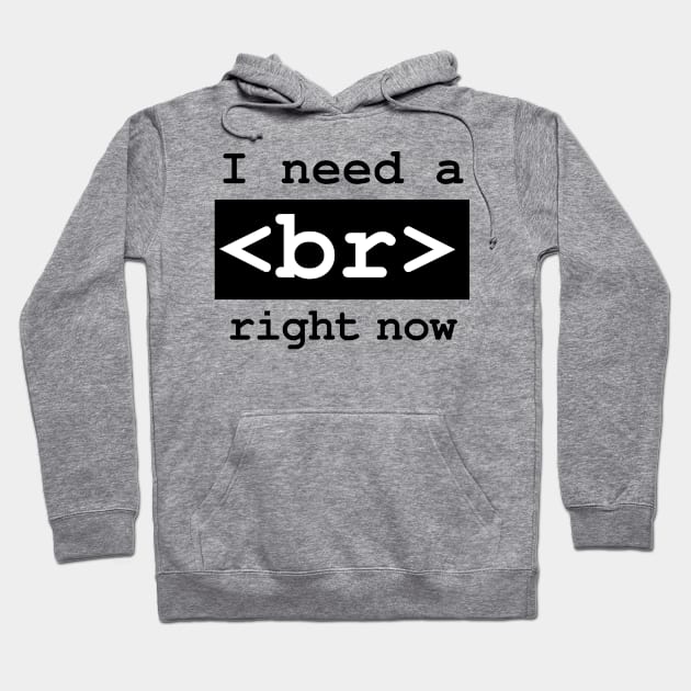 I Need a Break Right Now Computer Geek Software Engineer Nerd Loves Coding Funny Programming Quote Hoodie by Mochabonk